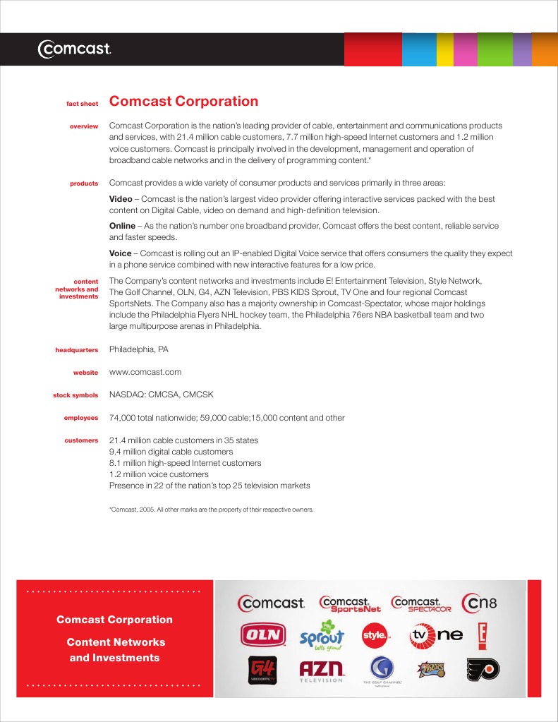 Comcast Services & Investments | PDF