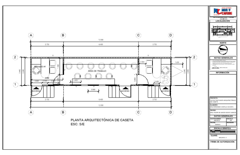 Layout de Caseta de 12 MTS Con Privados | PDF