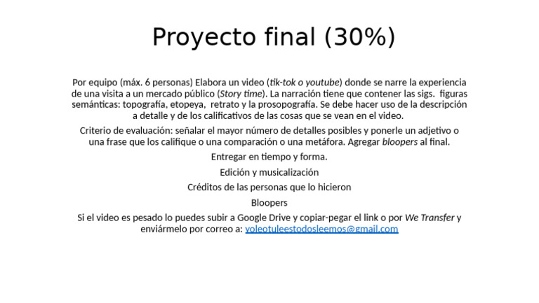 Proyecto Final (30%) | PDF
