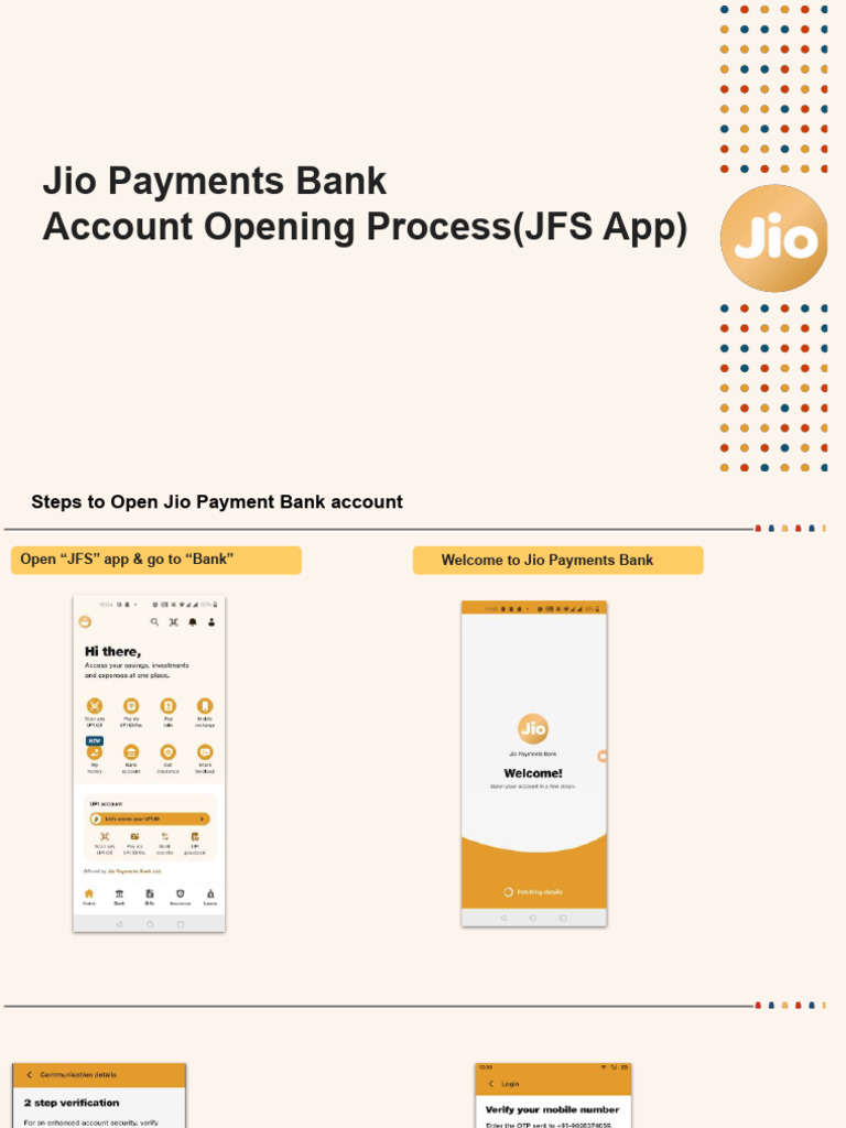 Jio Payment Bank Account Process PDF