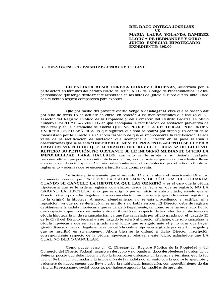 Del Razo Desahogo de Vista | PDF