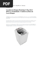 Lavadora de Roupa Ative Brastemp