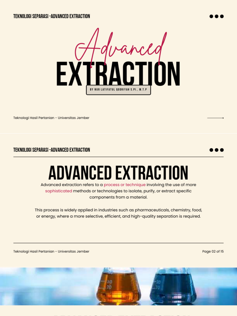 Advanced Extraction Techniques Overview | PDF | Microwave ...
