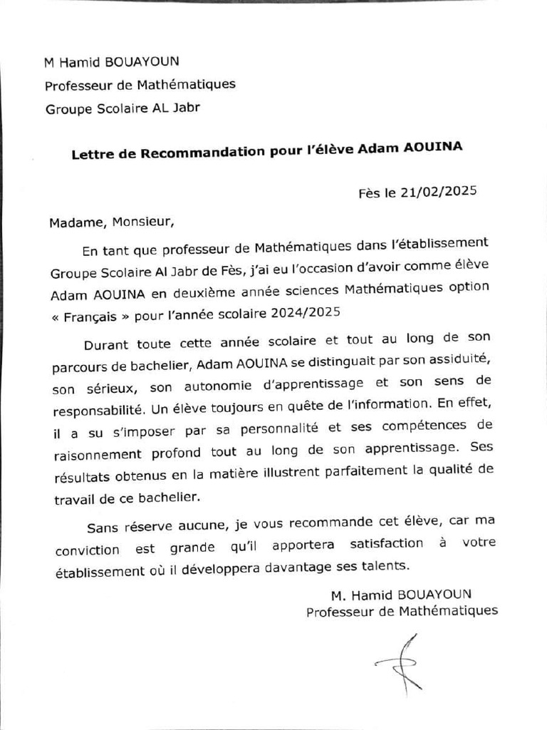 Lettre de Recom 1 | PDF