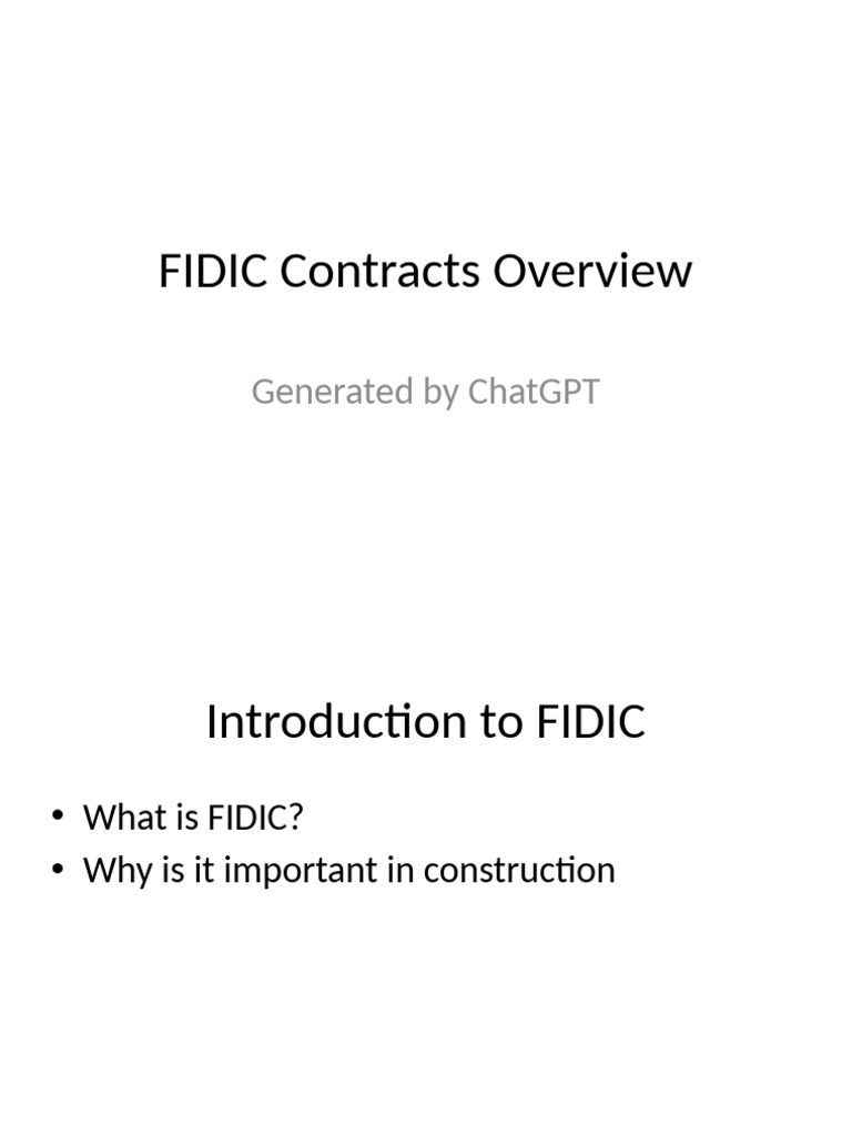 FIDIC Contracts Overview Guide | PDF