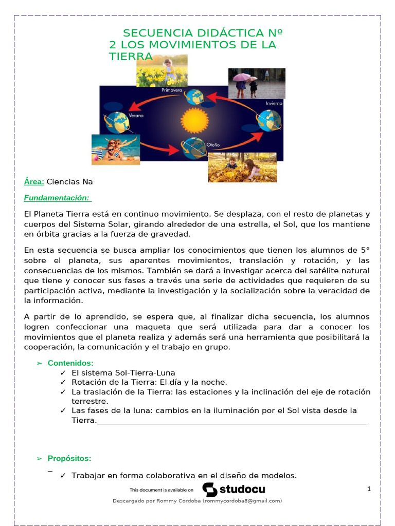 Movimientos de la Tierra para 5° grado | PDF | Luna | Eclipse