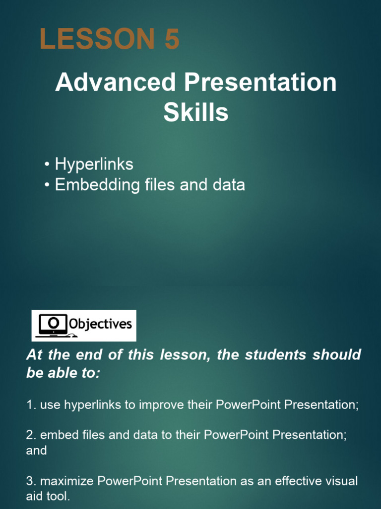 L5 Advanced Presentation Skills | PDF | Hyperlink | Microsoft Power Point