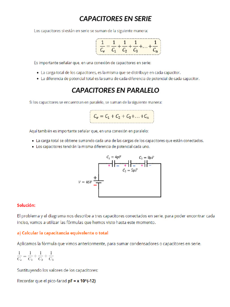 Capacitores en Serie | PDF