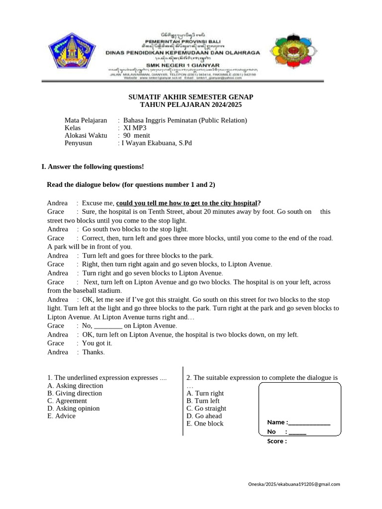 Final Exam English Public Relations XI MP3 | PDF | Chess Theory | Chess