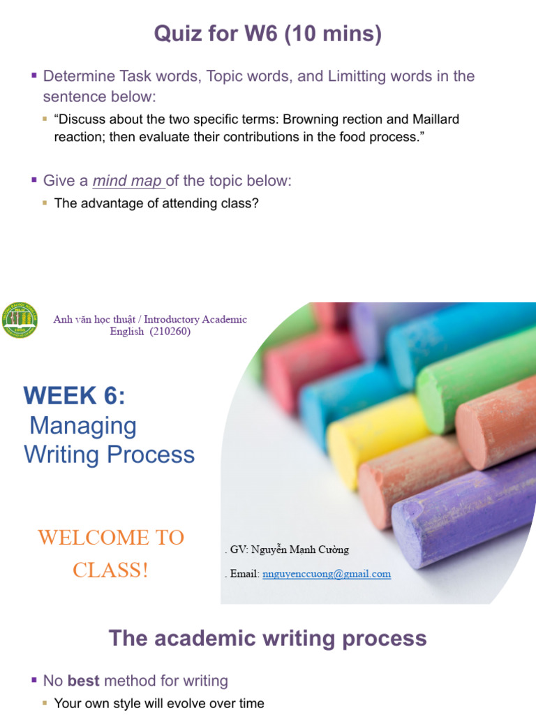 W6 - CLC. Managing Writing Process | PDF | Thesis | Methodology