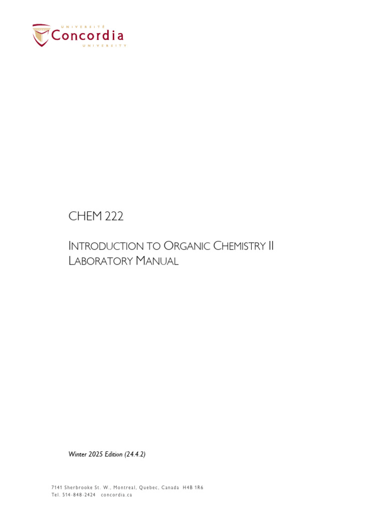 Organic Chemistry II Lab Manual 2025 | PDF | Thin Layer Chromatography ...