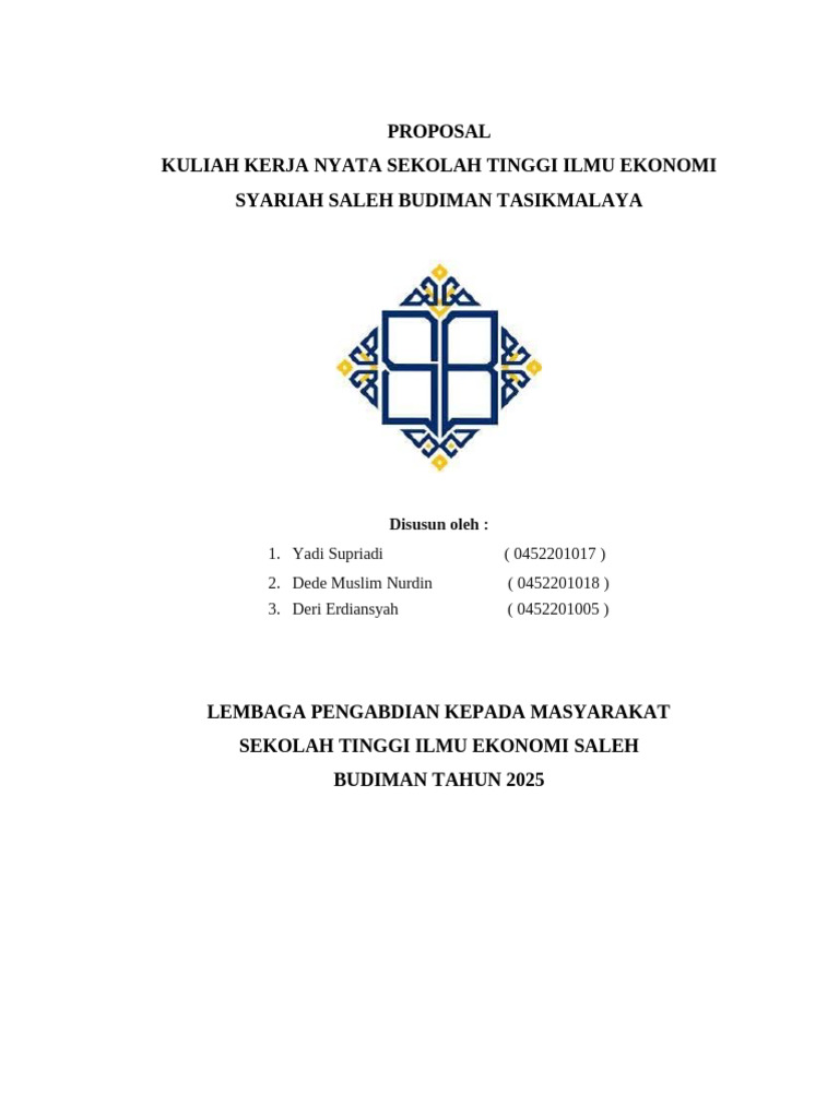 Proposal KKN STIES Saleh Budiman 2025 | PDF