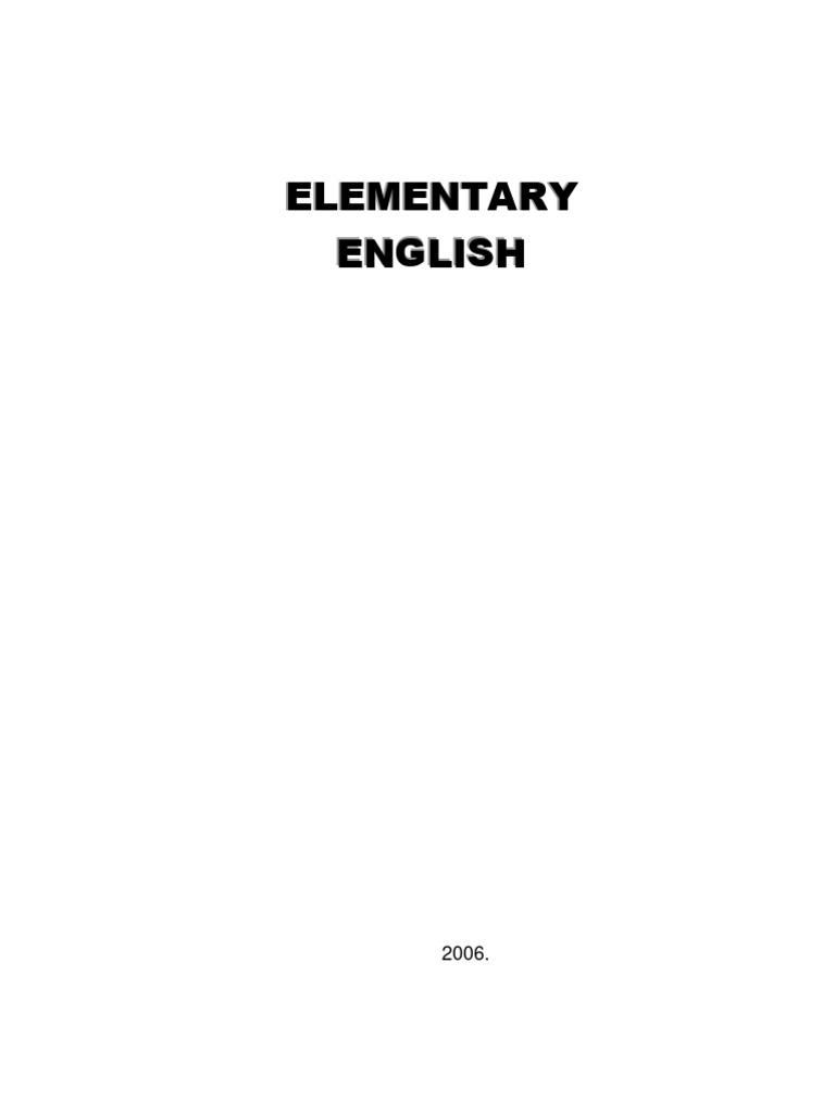 Elementary English 121 Halaman | PDF | Classroom | Verb