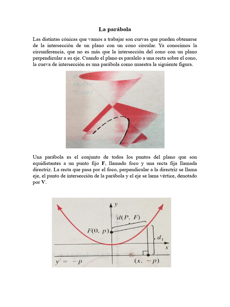 Forma y características de la parábola | PDF | Geometría analítica ...