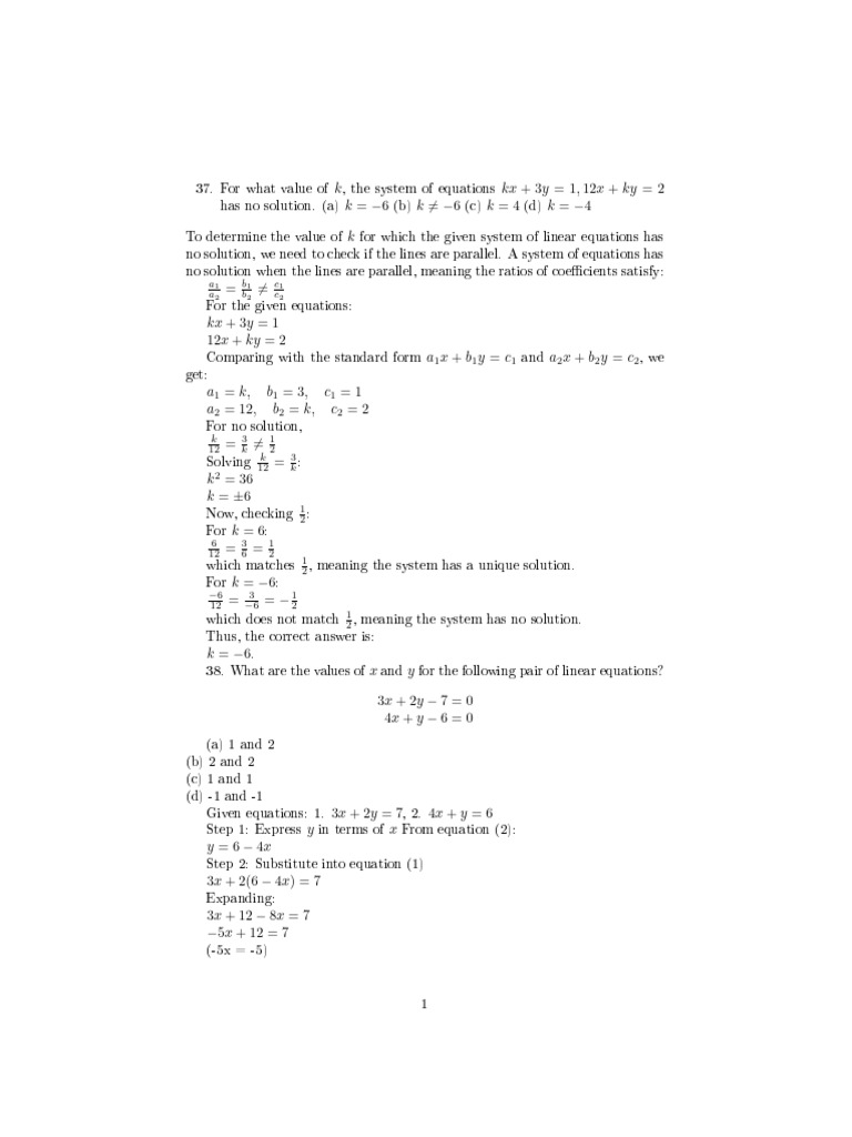 Pair of Linear Equation 2 | PDF | Speed | Mathematics