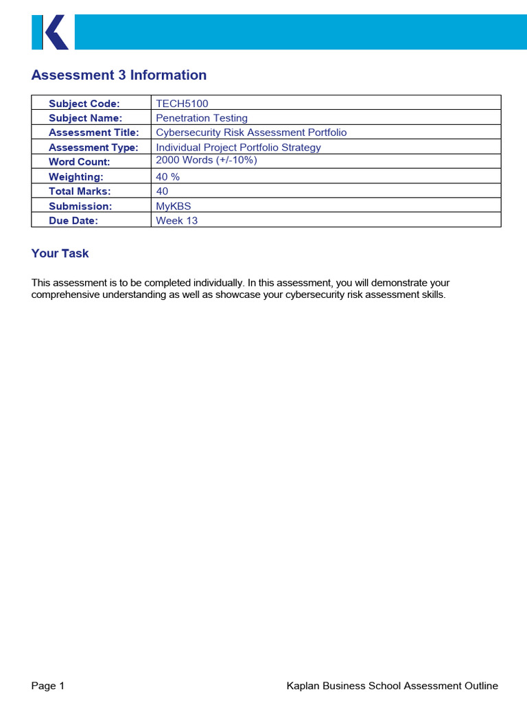 Cybersecurity Risk Assessment Portfolio | PDF | Risk | Computer Security