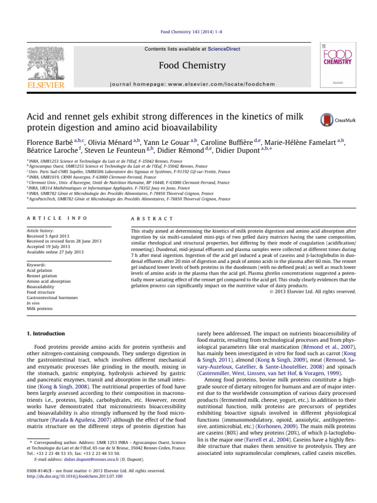 10 1016@j Foodchem 2013 07 100 | PDF | Stomach | Leucine