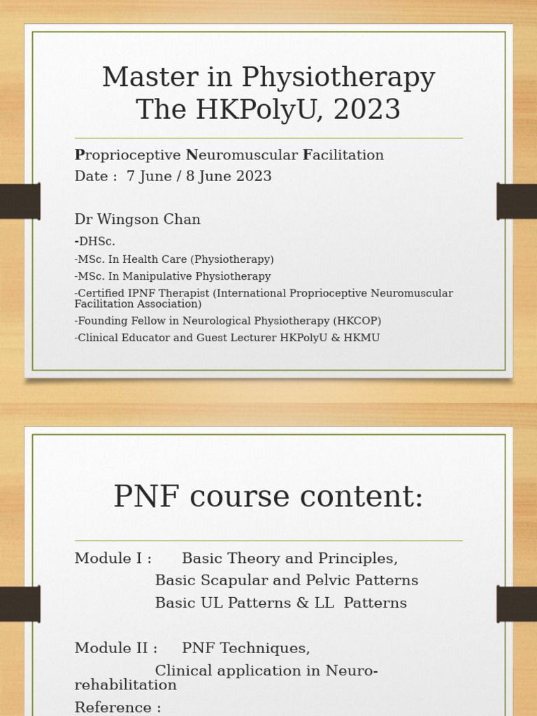 PNF Class in MPT - 2023 - Module 1 | PDF | Anatomical Terms Of Motion ...