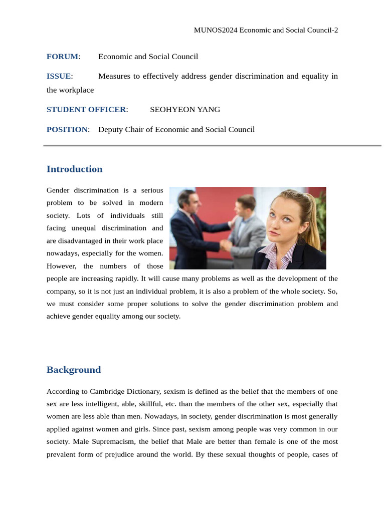 Gender Equality in the Workplace Solutions | PDF | Gender Pay Gap | Sexism