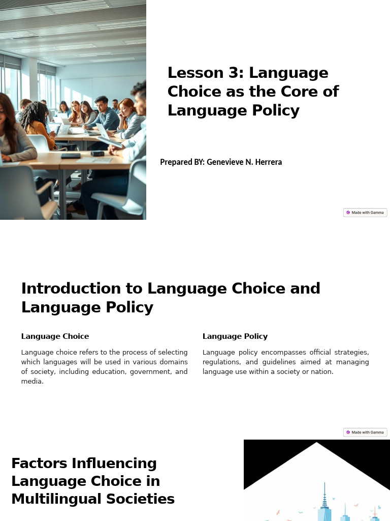 Language Choice in Policy and Society | PDF | Policy | Multiculturalism