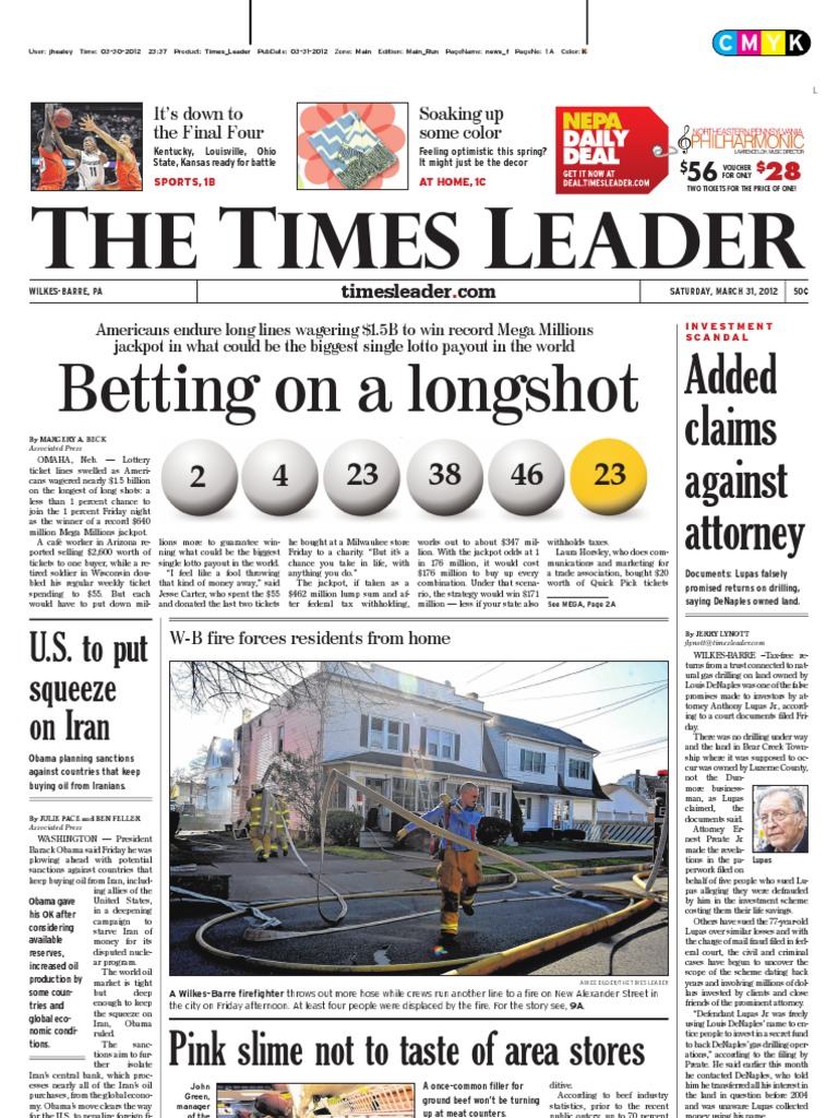Times Leader - 3-31-2012 | PDF | Gaming And Lottery | Crime Thriller