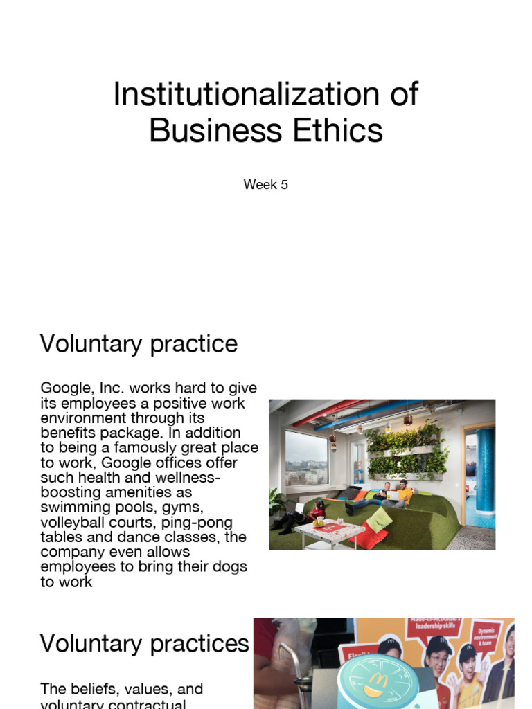 Week 5 - The Institutionalization of Business Ethics | PDF | Business ...