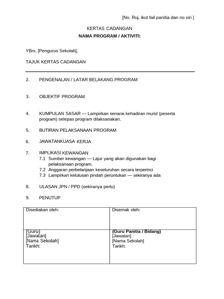 Kertas Kerja Format SPK 1-2021 | PDF
