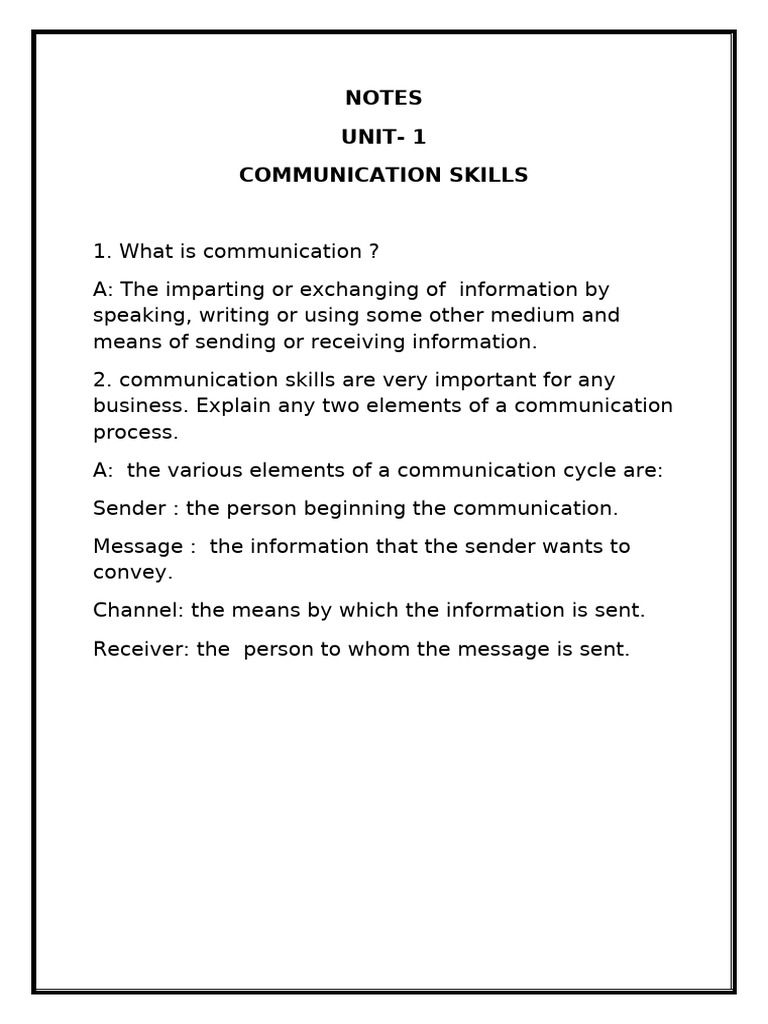 10TH Notes 30.1.2023 | PDF | Communication | Nonverbal Communication