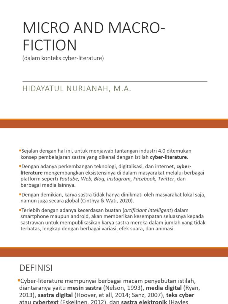 Micro dan Macro-Fiksi dalam Cyber-Literature | PDF
