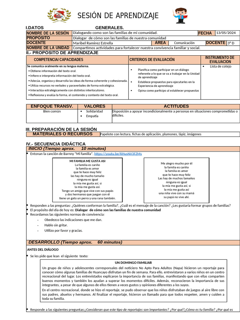 Com-13 de Mayo Del 2024 | PDF | Aprendizaje | Evaluación
