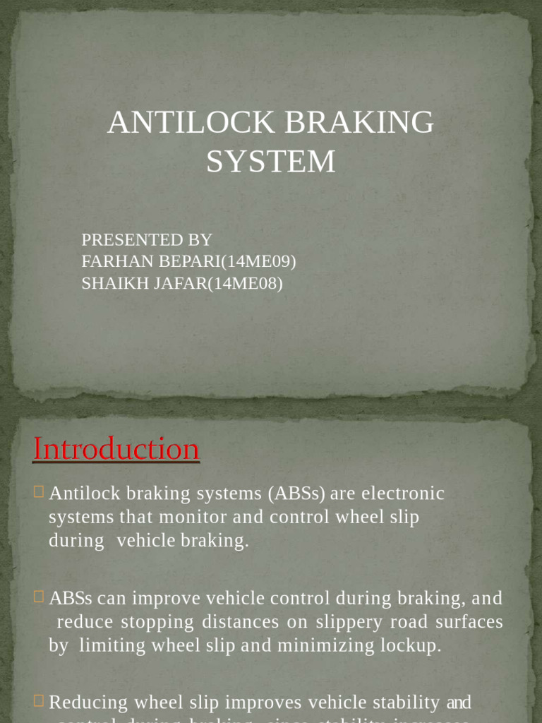 Understanding Antilock Braking Systems | PDF | Anti Lock Braking System ...