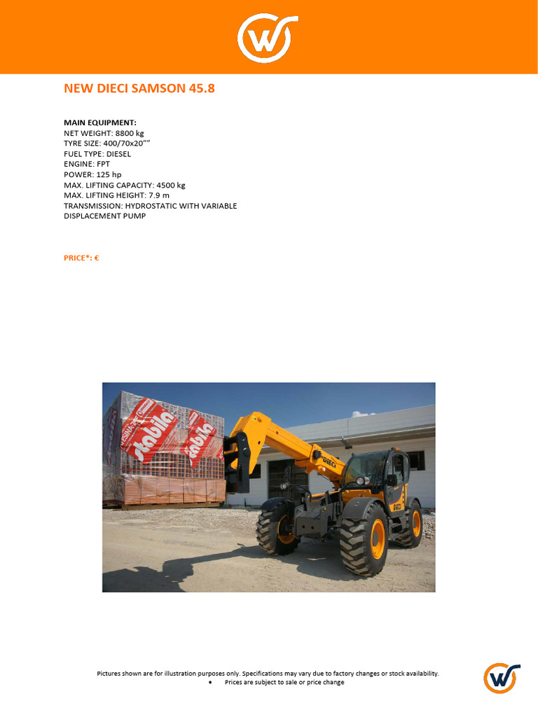 Dieci Samson 45.8 Specifications & Pricing | PDF