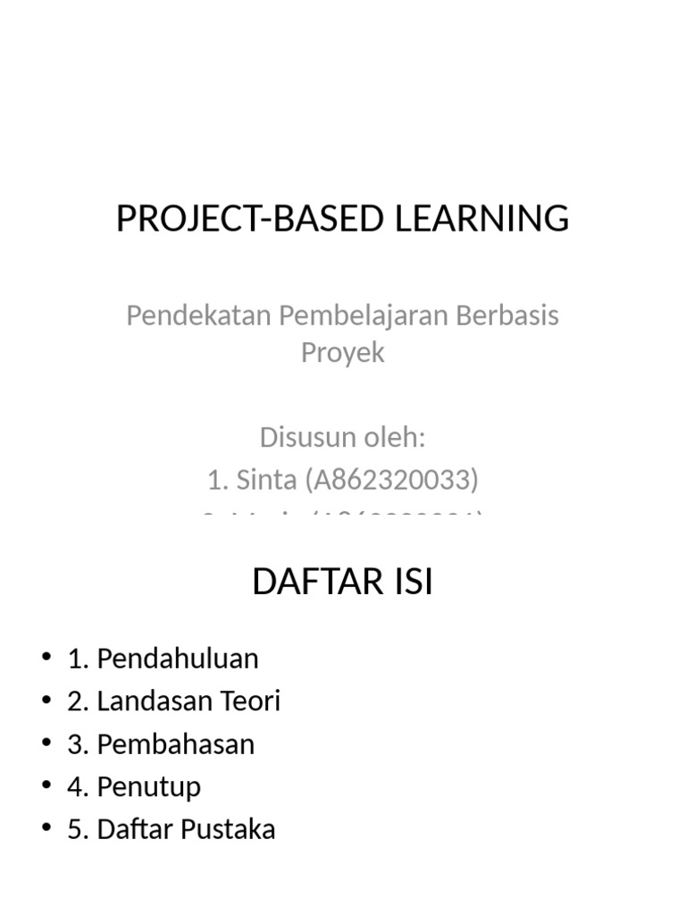Penerapan Pembelajaran Berbasis Proyek | PDF