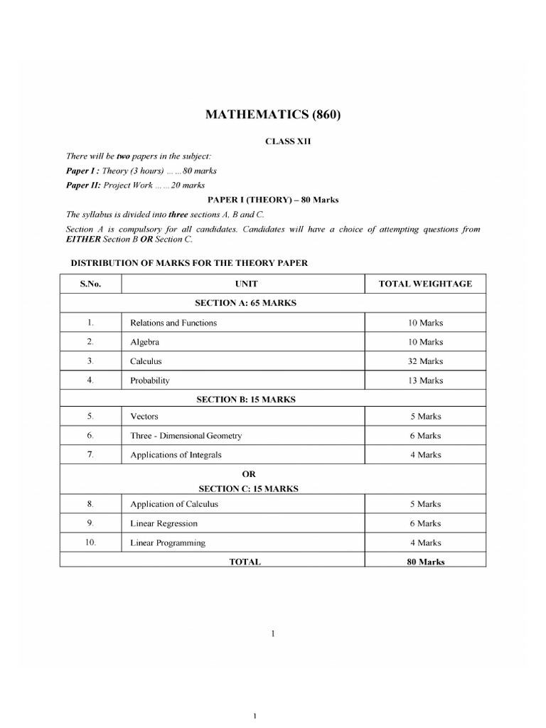 ISC Mathematics XII - 020424 - ISC2026 | PDF