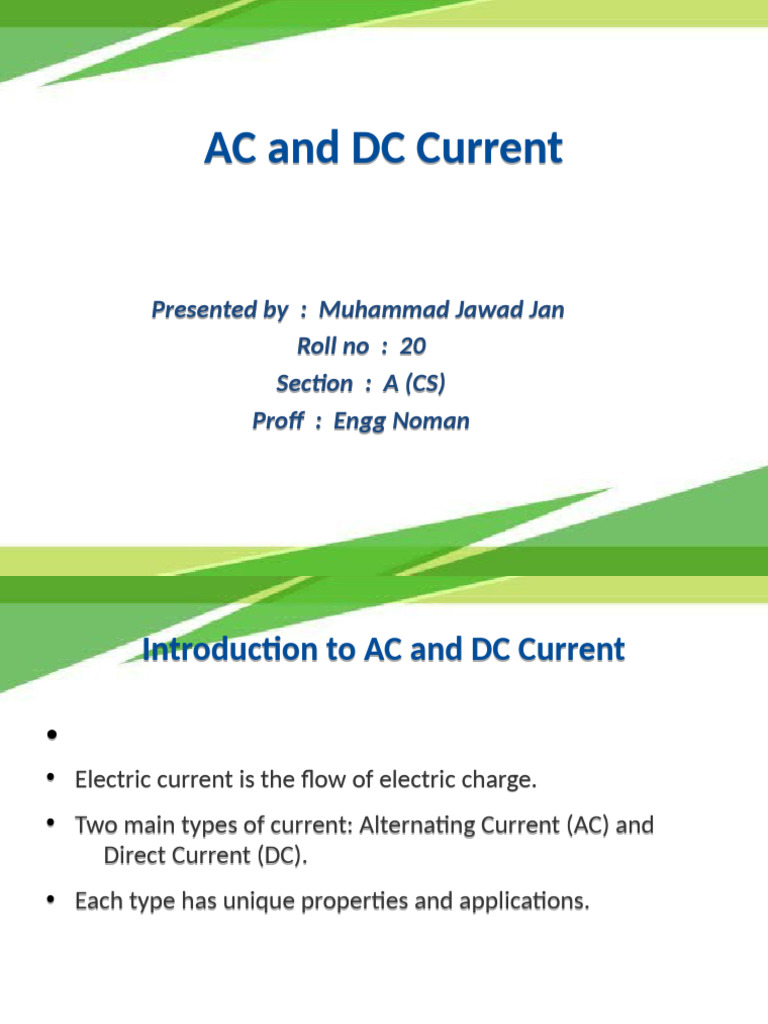AC DC Current Presentation | PDF