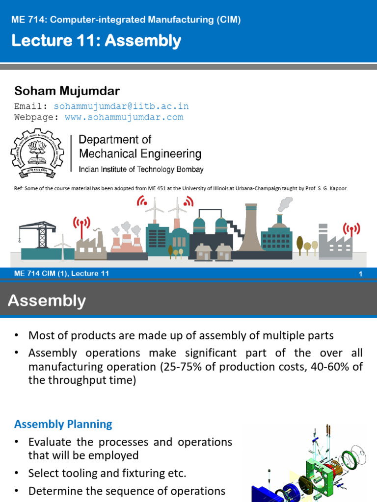 Lecture 11 - CIM - Assembly and Robotics | PDF | Coordinate System ...