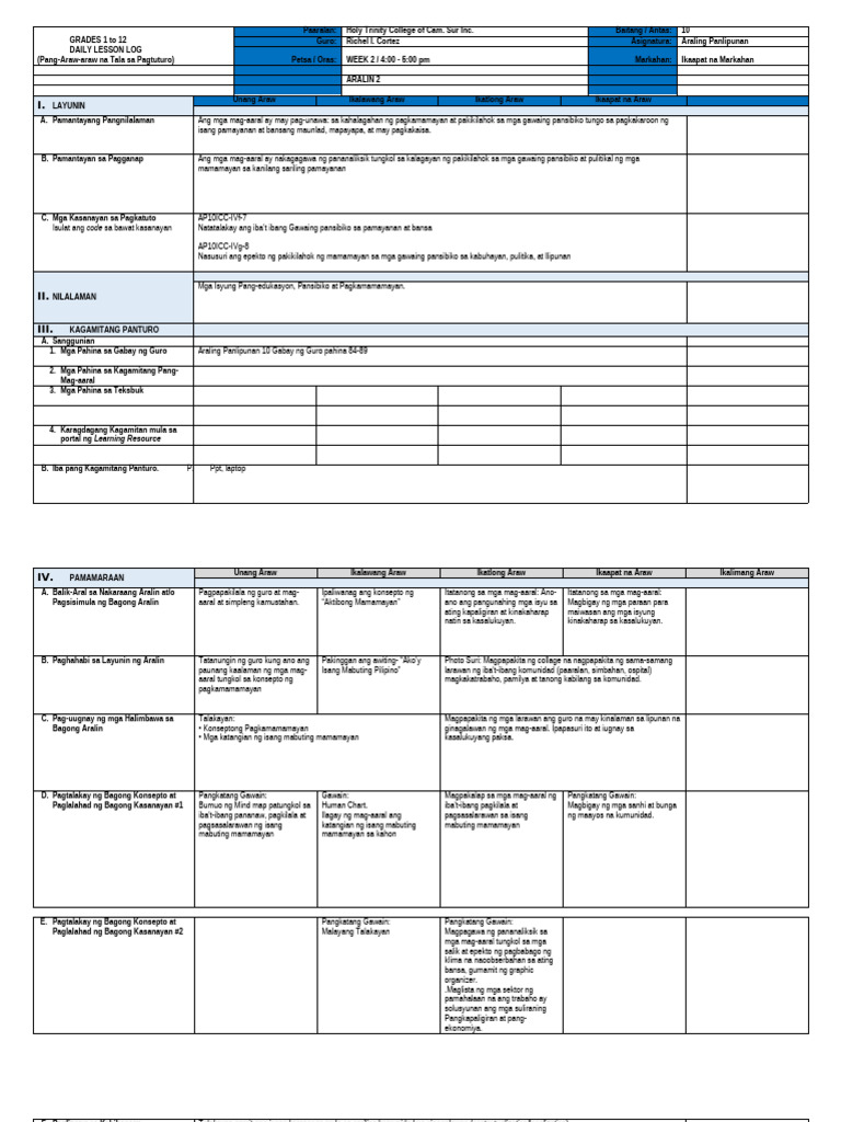 DLL Ap10 4TH W2 | PDF