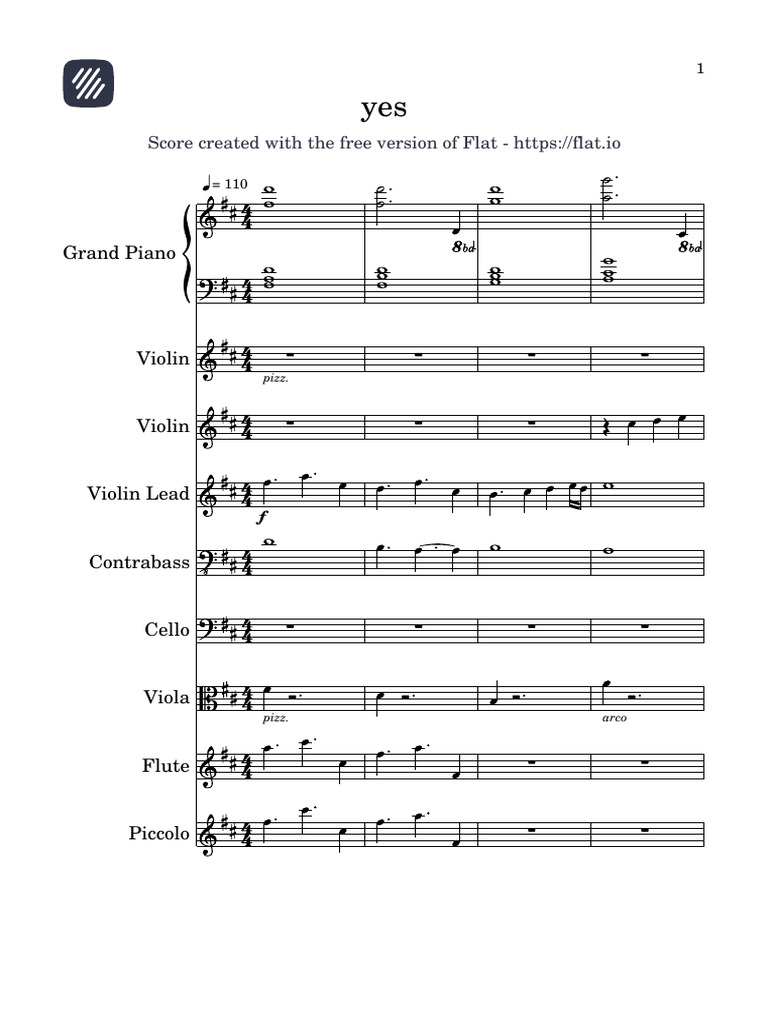 Orchestral Score for Strings and Flute | PDF