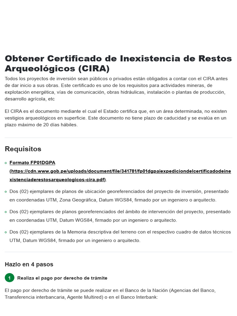 Obtención del CIRA: Requisitos y Proceso | PDF