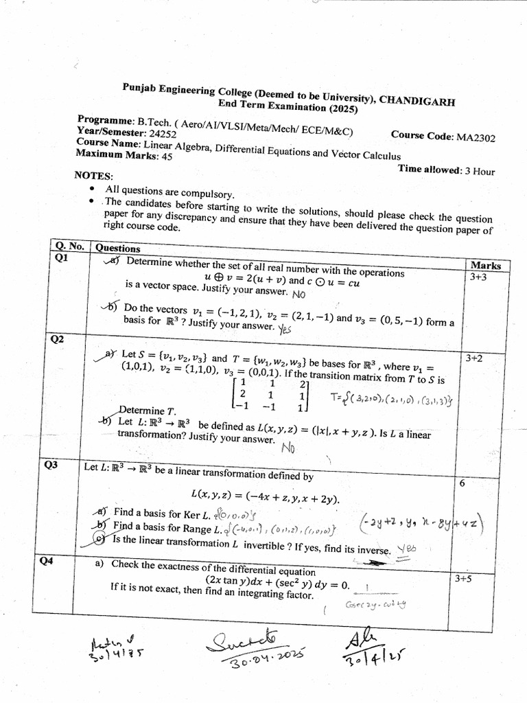 Maths End Sem (2nd) | PDF