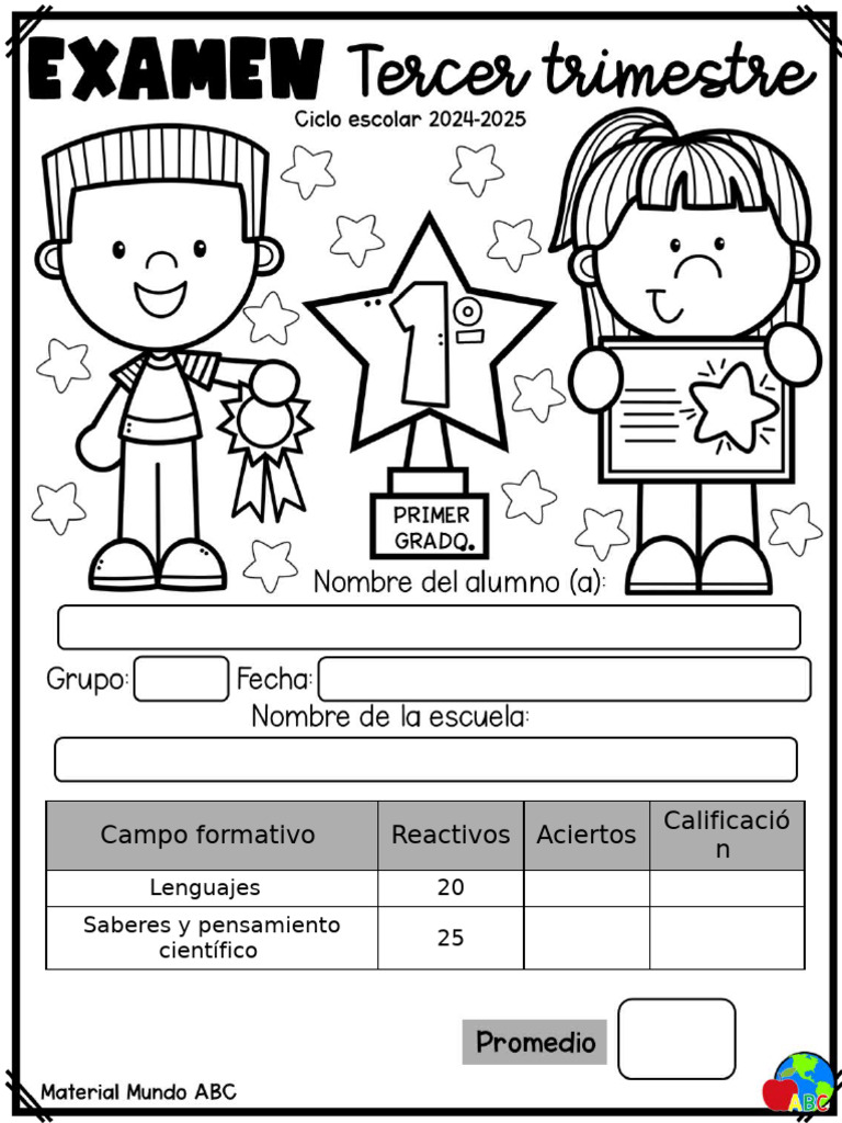Carátula Matemática 3° Trimestre | PDF