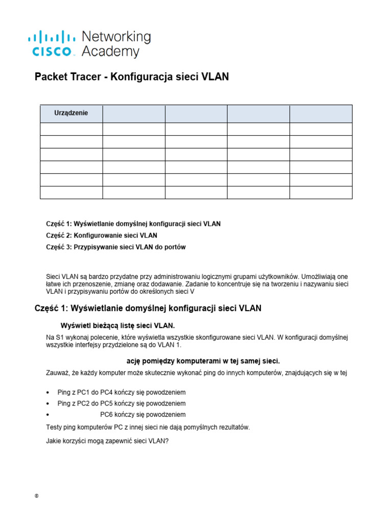 3.3.12 Packet Tracer Vlan Configuration PL PL | PDF