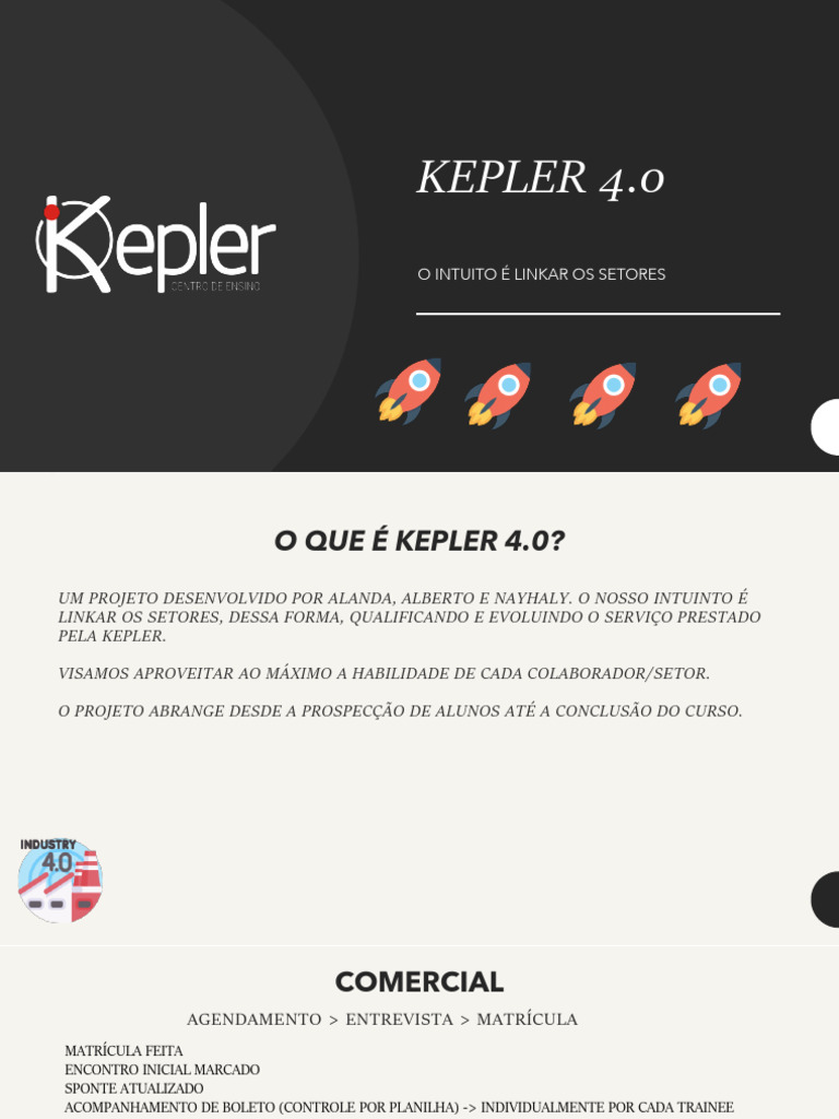 Projeto Kepler 4.0: Integração de Setores | PDF | Pedagogia