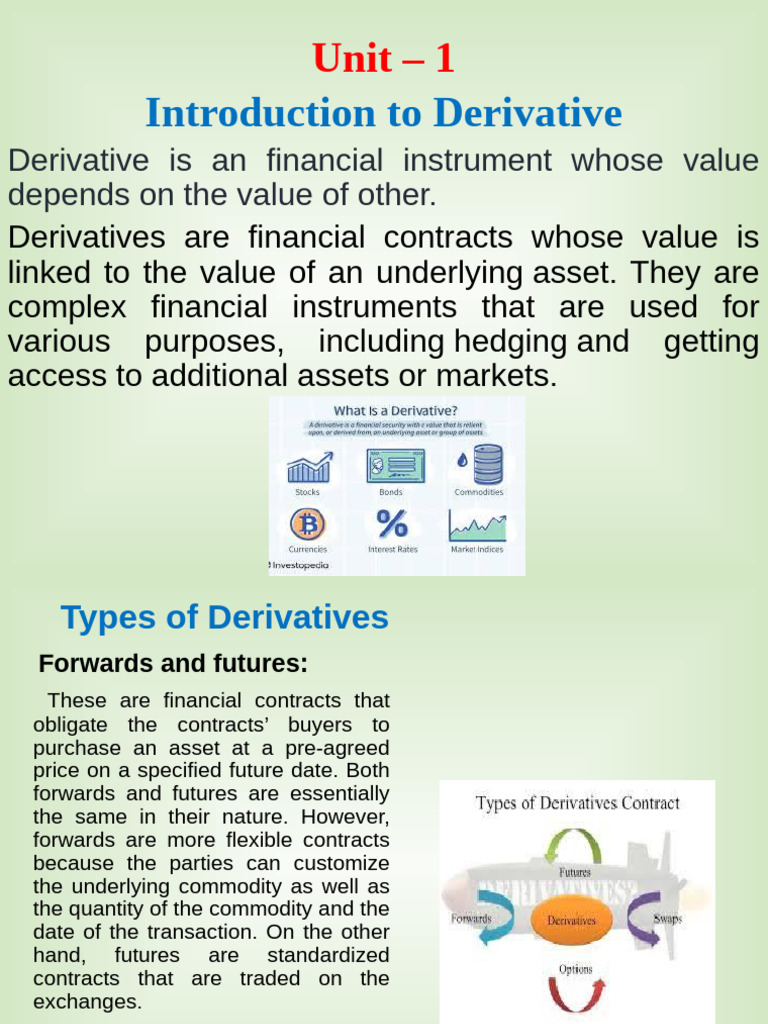 Introduction to Financial Derivatives | PDF | Futures Contract ...