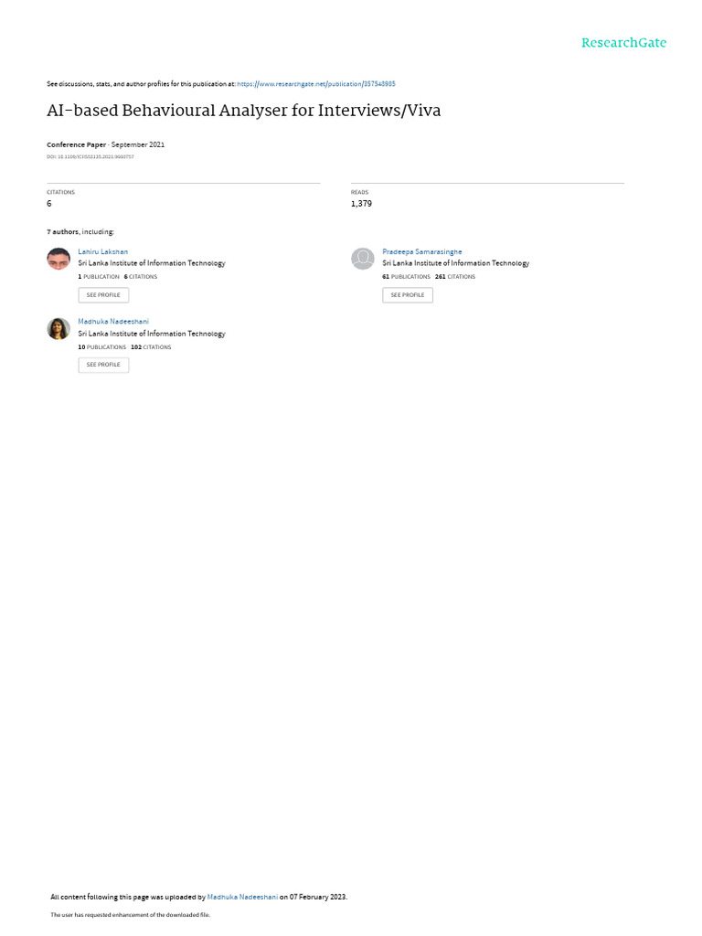 AI Behavioral Analysis for Interviews | PDF | Mean Squared Error ...