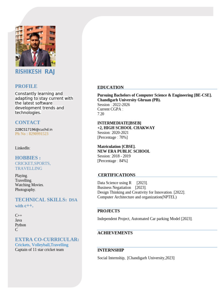 Rishikesh Raj: Computer Science Profile | PDF
