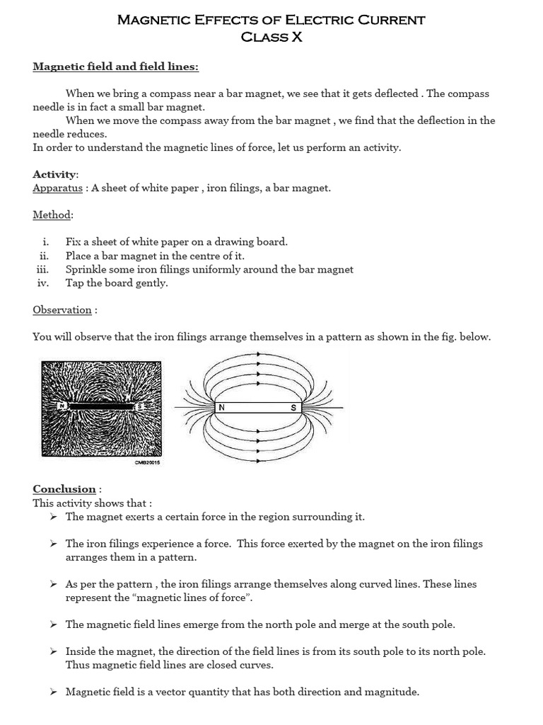Magnetic Effects of Electric Current | PDF | Magnetic Field | Magnet