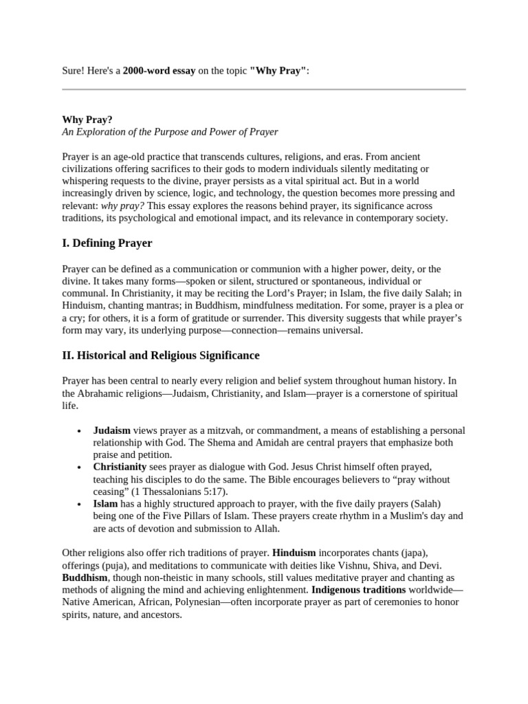 The Purpose and Power of Prayer | PDF | Prayer | Meditation