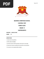 Grade 8 Term 1 Maths Test 2023 | PDF | Mathematics | Arithmetic