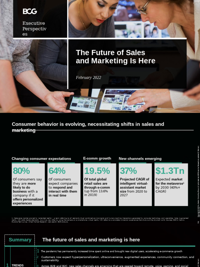 BCG Executive Perspectives 2022 Future of Marketing and Sales | PDF ...